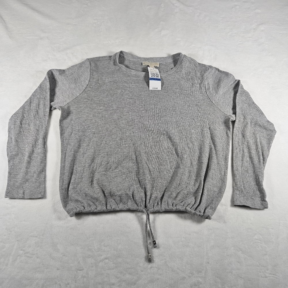 Michael Kors Women's Long Sleeve Gray Tunic Pearl Heathe Size XL New Wit…